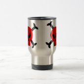 Roter Schädel und Knochen-Tasse Reisebecher (Mittel)