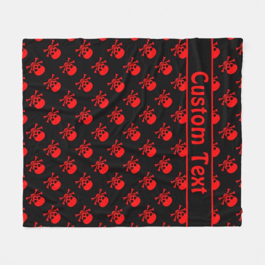 Roter Schädel und Querknochen mit benutzerdefinier Fleecedecke (Vorderseite (Horizontal))