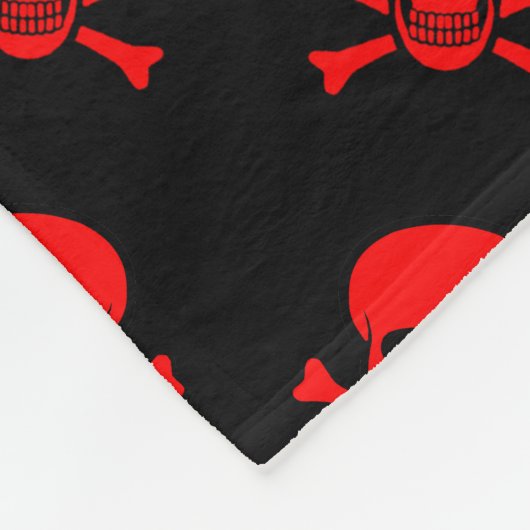 Roter Schädel und Querknochen mit benutzerdefinier Fleecedecke (Ecke)