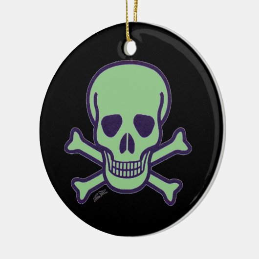 Roter Schädelschwarz, runde Keramik Keramik Ornament (Links)