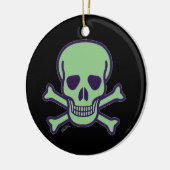 Roter Schädelschwarz, runde Keramik Ornament (Links)