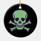 Roter Schädelschwarz Rundschmuck 2 Seite der Keram Keramik Ornament (Hinten)