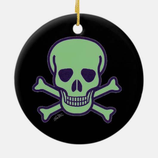 Roter Schädelschwarz Rundschmuck 2 Seite der Keram Keramik Ornament (Hinten)