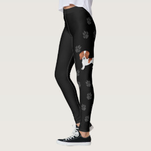 Roter Scheck Kurzhaar Dachshund Cartoon Hund & Pfo Leggings