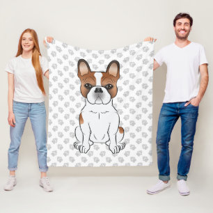 Roter Schecke Französische Bulldogge Süße Cartoon- Fleecedecke