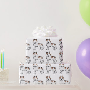Roter Schecke Siberian Husky Süßer Hundemuster Geschenkpapier