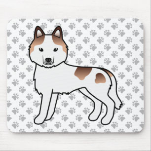 Roter Schecke Sibirischer Husky Süßer Cartoon-Hund Mousepad