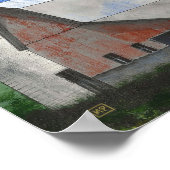 Roter Scheunen-Kunstprint Poster (Ecke)