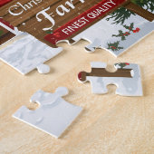 Roter Scheunen-Weihnachtsbaumhof Puzzle (Seite)