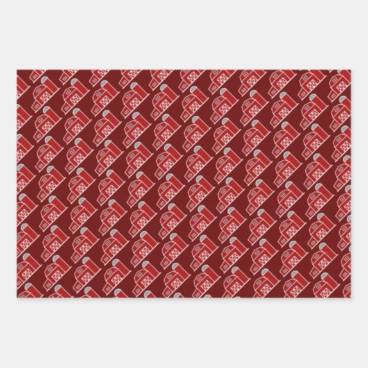 Roter Scheunenhof und Silo-Brauch Weihnachten Geschenkpapier Set (Vorderseite 3)