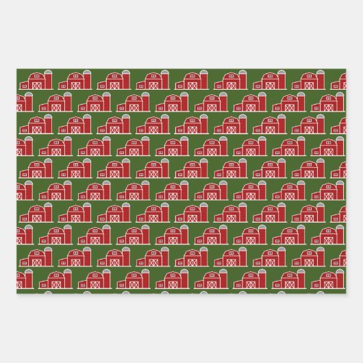 Roter Scheunenhof und Silo-Brauch Weihnachten Geschenkpapier Set (Vorderseite 2)