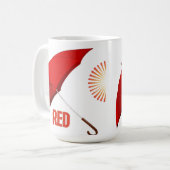 Roter Schirm Kaffeetasse (Vorderseite Links)