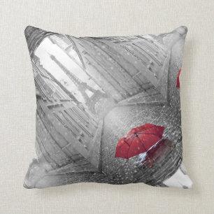 Roter Schirm Kissen