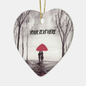 Roter Schirm Liebe Keramik Keramik Ornament (Links)