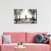 Roter Schirm Liebe Leinwand Kunst (Insitu (Wohnzimmer))