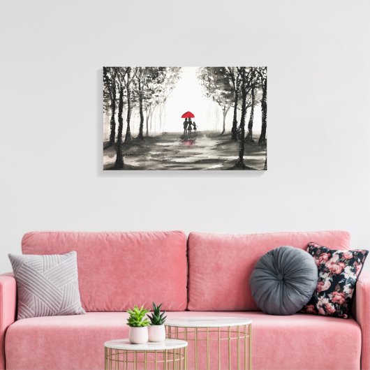 Roter Schirm Liebe Leinwand Kunst (Insitu (Wohnzimmer))