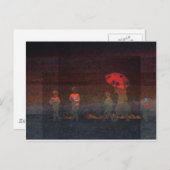 Roter Schirm Postkarte (Vorne/Hinten)