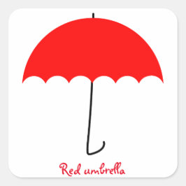 Roter Schirm Quadratischer Aufkleber