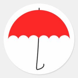 Roter Schirm Runder Aufkleber