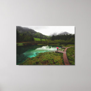 Roter Schirmsee Leinwanddruck