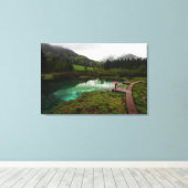 Roter Schirmsee Leinwanddruck (Insitu (Holzboden))