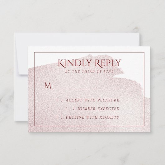 Roter Schlag | Eleganter moderner Wasserfarbenstro RSVP Karte (Vorderseite)