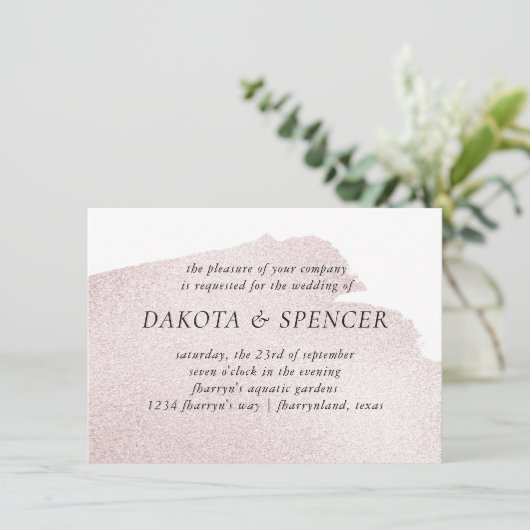 Roter Schlag | Moderne Hochzeit im Wasser Einladung (Stehend Vorderseite)