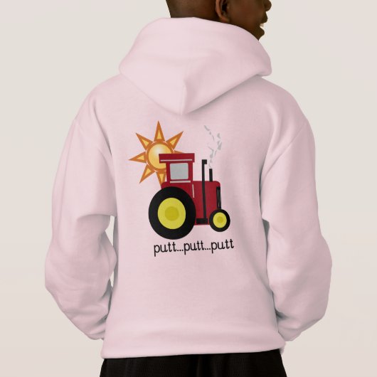 Roter Schlag-Schlag-Traktor Hoodie (Rückseite)