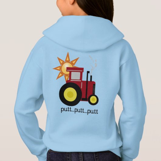 Roter Schlag-Schlag-Traktor Hoodie (Rückseite)