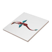 Roter Schlangen-Drache Fliese (Seite)