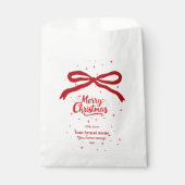 Roter Schleife Frohe Weihnachten Geschäft Geschenk Geschenktütchen (Vorderseite)