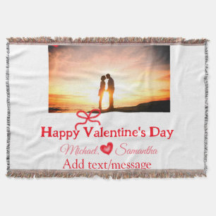 Roter Schleife Valentinstag Foto Name Herz Liebe  Decke
