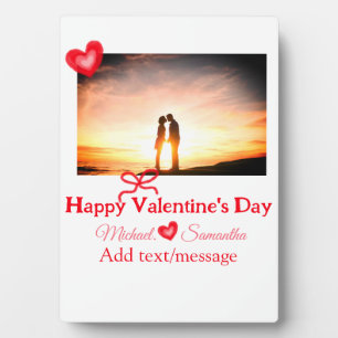 Roter Schleife Valentinstag Foto Name Herz Liebe  Fotoplatte