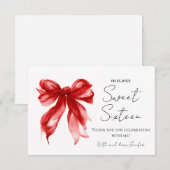 Roter Schleifen-Coquette-Script Sweet 16 Danke (Vorne/Hinten)