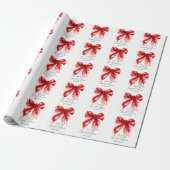 Roter Schleifen-Coquette-Script Sweet 16 Party  Geschenkpapier (Ungerollt)