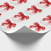 Roter Schleifen-Coquette-Script Sweet 16 Party  Geschenkpapier (Ecke)