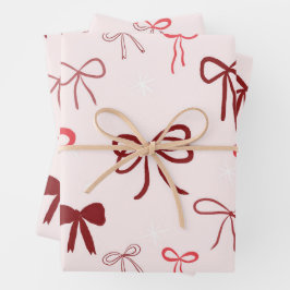 Roter Schleifen Geschenkverpackungspapier Geschenkpapier Set