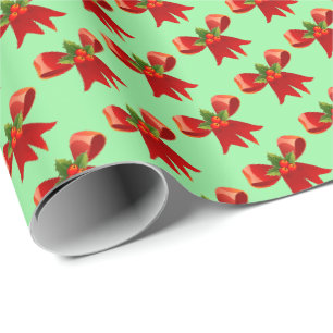 Roter Schleifen-Weihnachts-Geschenkpapier Geschenkpapier