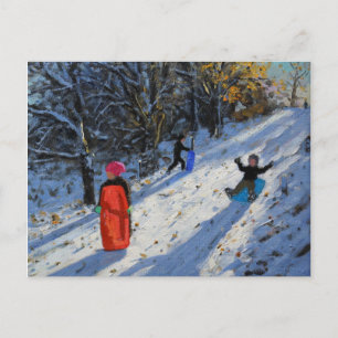 Roter Schlitten Allestree Park Derby. 2014 Postkarte