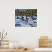 Roter Schlitten Lomberdale Hall Derbyshire 2014 Poster (Küche)