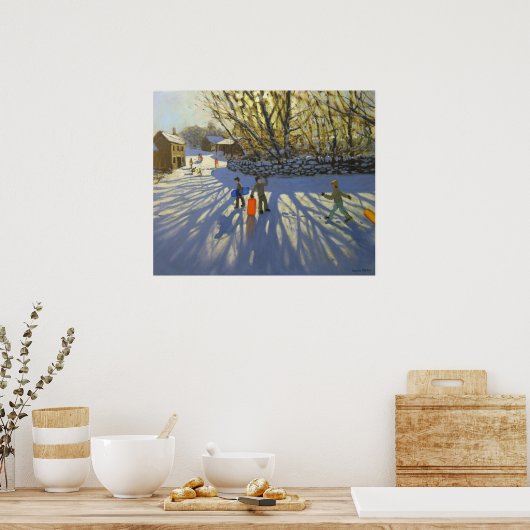 Roter Schlitten Monyash Derbyshire Poster (Küche)