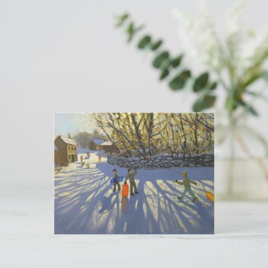 Roter Schlitten Monyash Derbyshire Postkarte (Stehend Vorderseite)