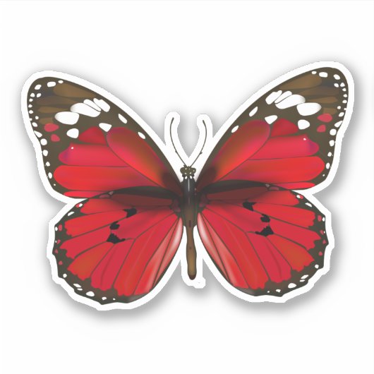Roter Schmetterling Aufkleber (Vorderseite)