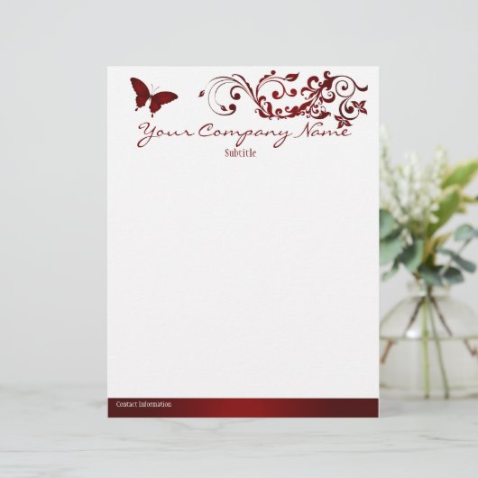 Roter Schmetterling Briefbogen (Stehend Vorderseite)