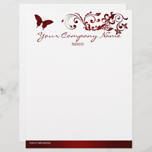 Roter Schmetterling Briefbogen (Vorne/Hinten)