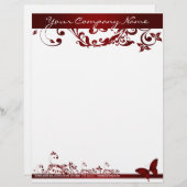 Roter Schmetterling Briefbogen (Vorne/Hinten)