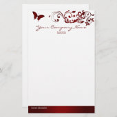 Roter Schmetterling Briefpapier (Vorne/Hinten)