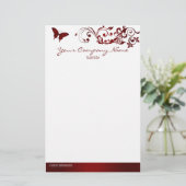 Roter Schmetterling Briefpapier (Stehend Vorderseite)
