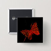 Roter Schmetterling Button (Vorne & Hinten)