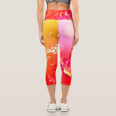 Roter Schmetterling Capri Leggings (Rückseite)